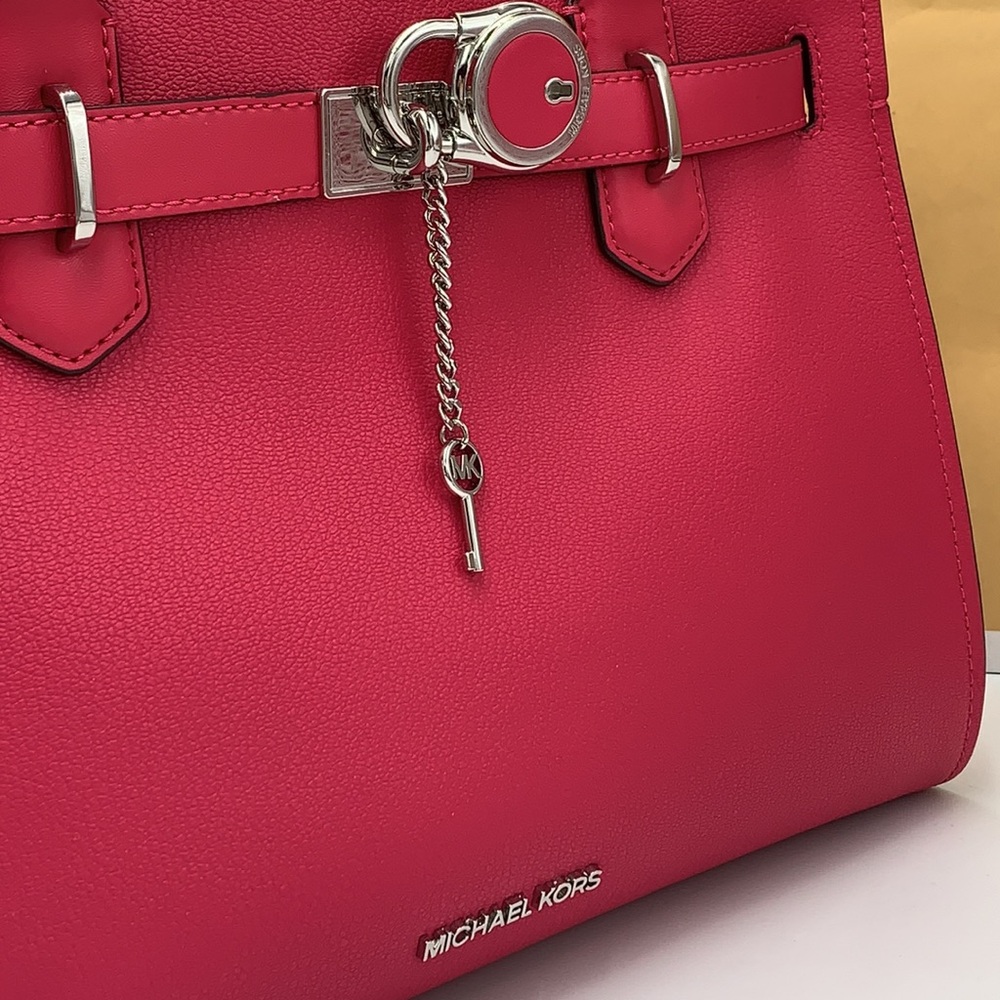 MICHAEL KORS HAMILTON MEDIUM SATCHEL   COLOR: Electric Pink  NWT - Picture 9 of 16